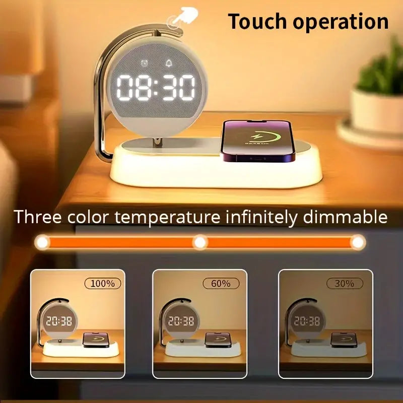 NNETM Fantasy Tropical Night Light & Wireless Charger Stand with Digital Alarm Clock-3