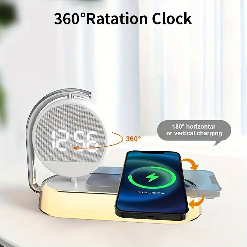 NNETM Fantasy Tropical Night Light & Wireless Charger Stand with Digital Alarm Clock-2