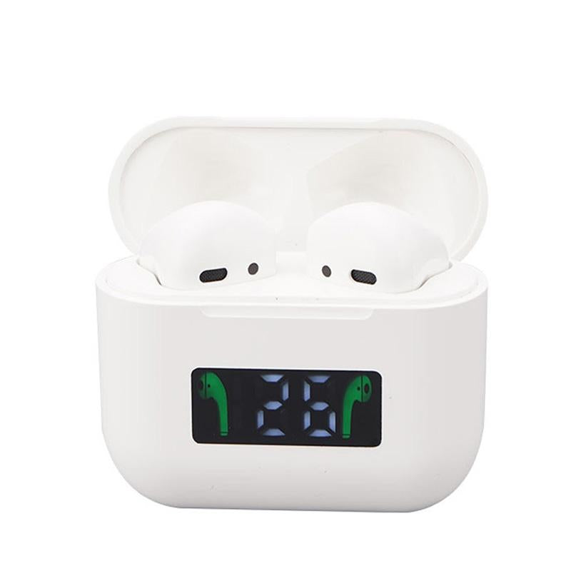 NNEDSZ Wireless Bluetooth Earphones With Touch Display - White