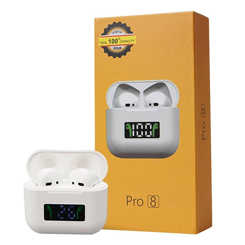 NNEDSZ Wireless Bluetooth Earphones With Touch Display - White